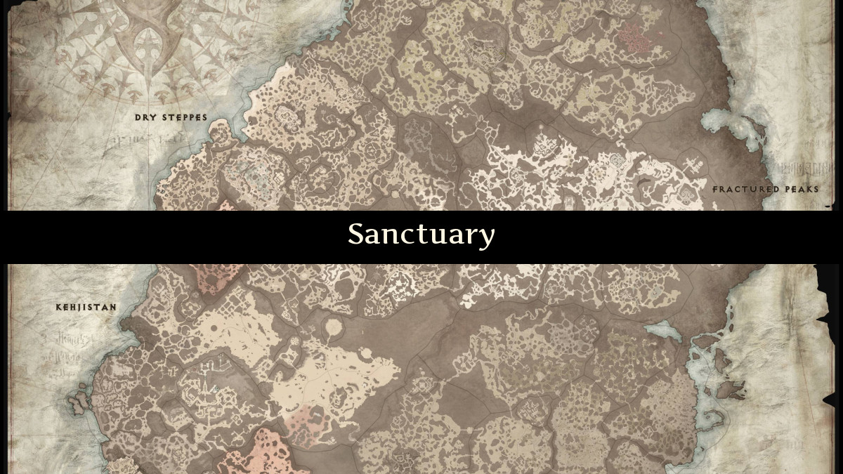 Complete Diablo 4 Map - Sanctuary D4 Map - Game Maps